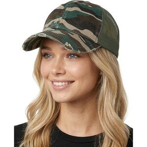 Women's Camo Distressed Mesh Back Adjustable Classic Comfortable Baseball Caps
